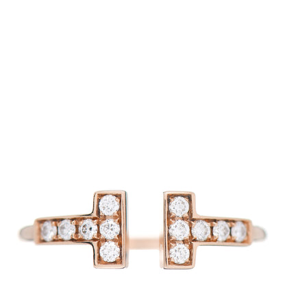 Tiffany 18K Yellow Gold Diamond T Wire Ring 49 4.75 1 of 6