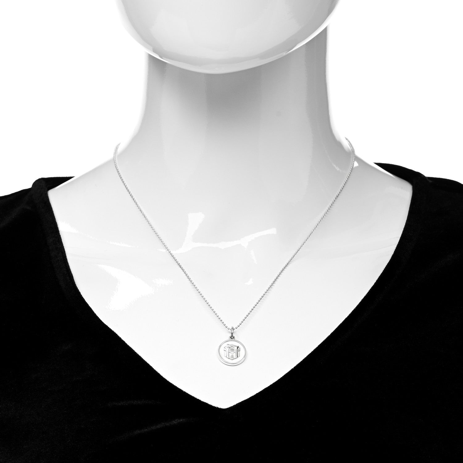 Tiffany Sterling Silver Lexicon Gift Box Charm Bead Chain Necklace 2 of 5