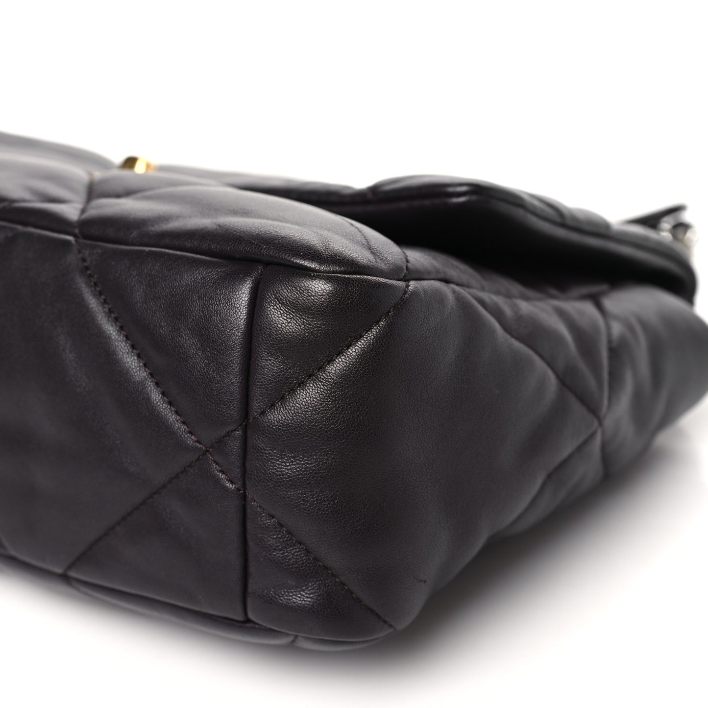 Lambskin Quilted Large Chanel 19 Flap Dark Brown