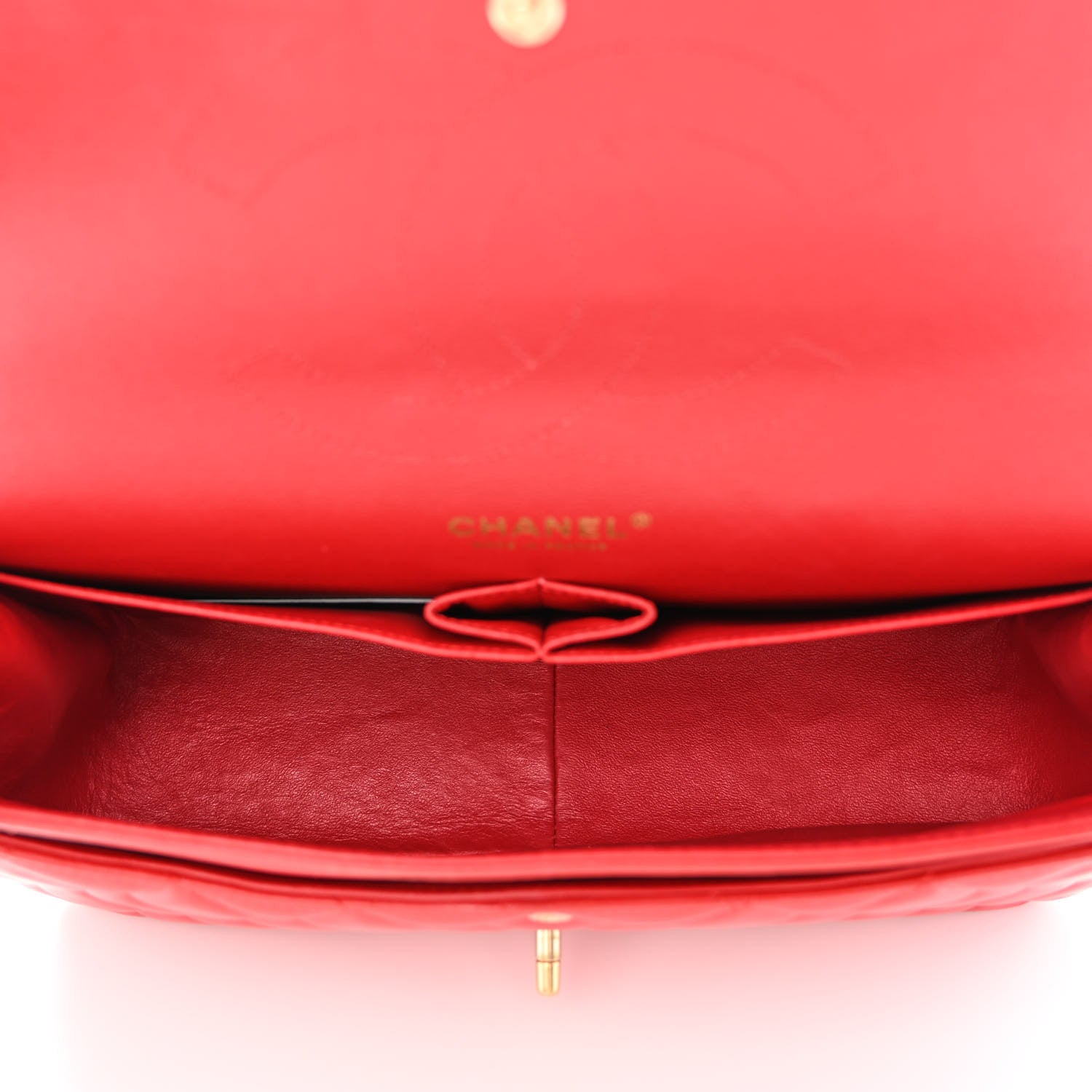 Chanel Lambskin Quilted Jumbo Double Flap Red 5 of 10