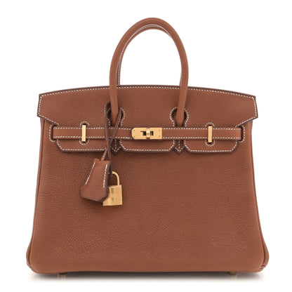 Hermes Natural Barenia Faubourg Birkin 25 Fauve 1 of 13