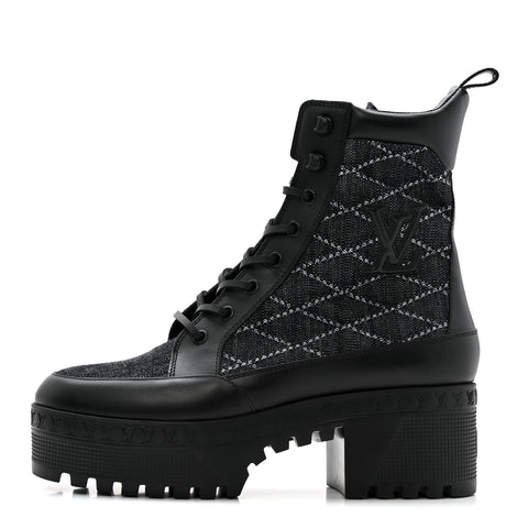 Denim Malletage Laureate Platform Desert Boots 39 Dark Blue