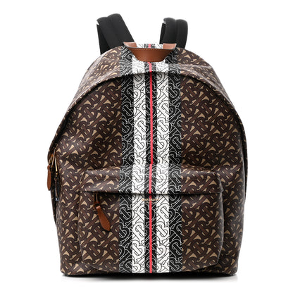 Burberry E-Canvas Monogram Stripe Backpack Bridle Brown 1 of 9