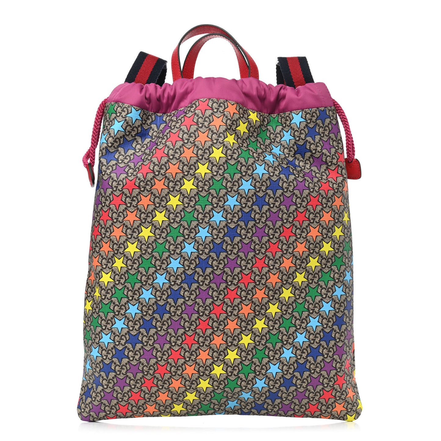 Soft GG Supreme Monogram Star Print Childrens Drawstring Backpack Multicolor