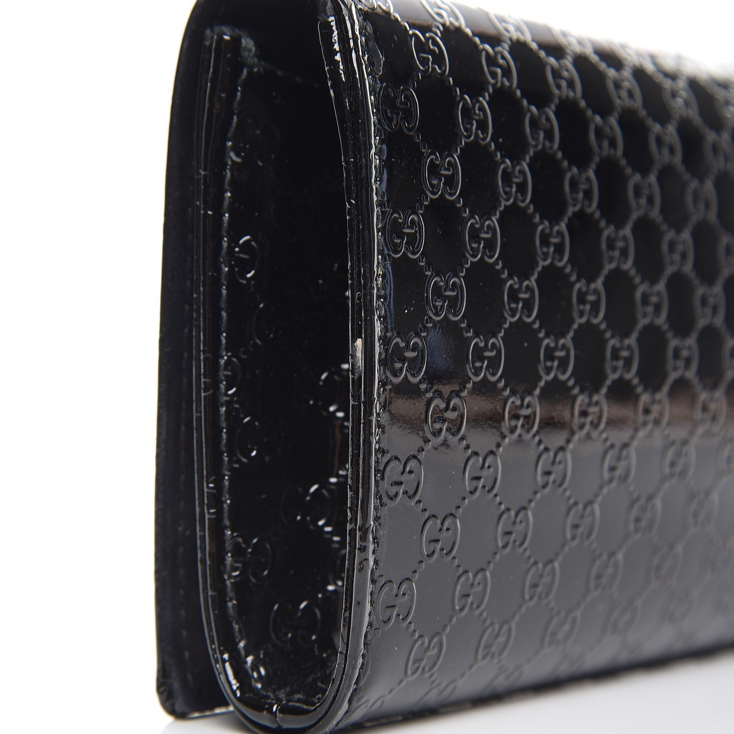 Patent Microguccissima Small Broadway Clutch Black