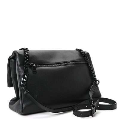 Saint Laurent Grain De Poudre Medium West Hollywood Monogram Fold-Over Black 3 of 10