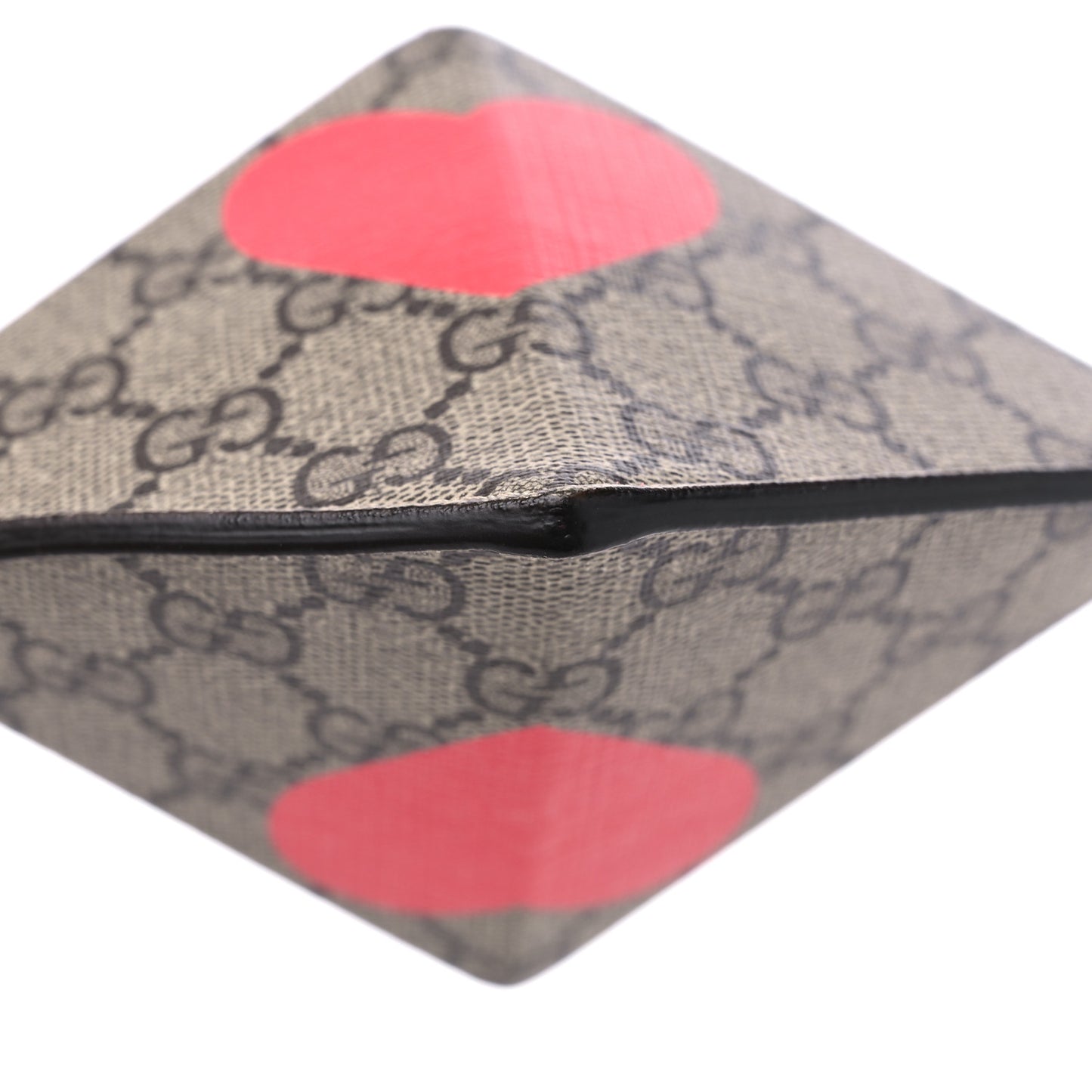 GG Supreme Monogram Love Heart Valentines Day Mini Padlock Heart Bag Beige Ebony New Geranium