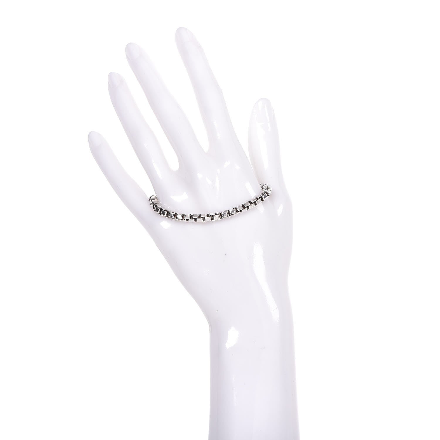 Tiffany Sterling Silver 4mm Venetian Link Bracelet 2 of 5