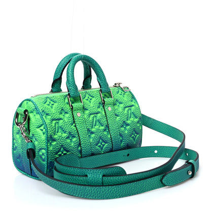 Louis Vuitton Taurillon Illusion Keepall XS Bleu Vert 3 of 9