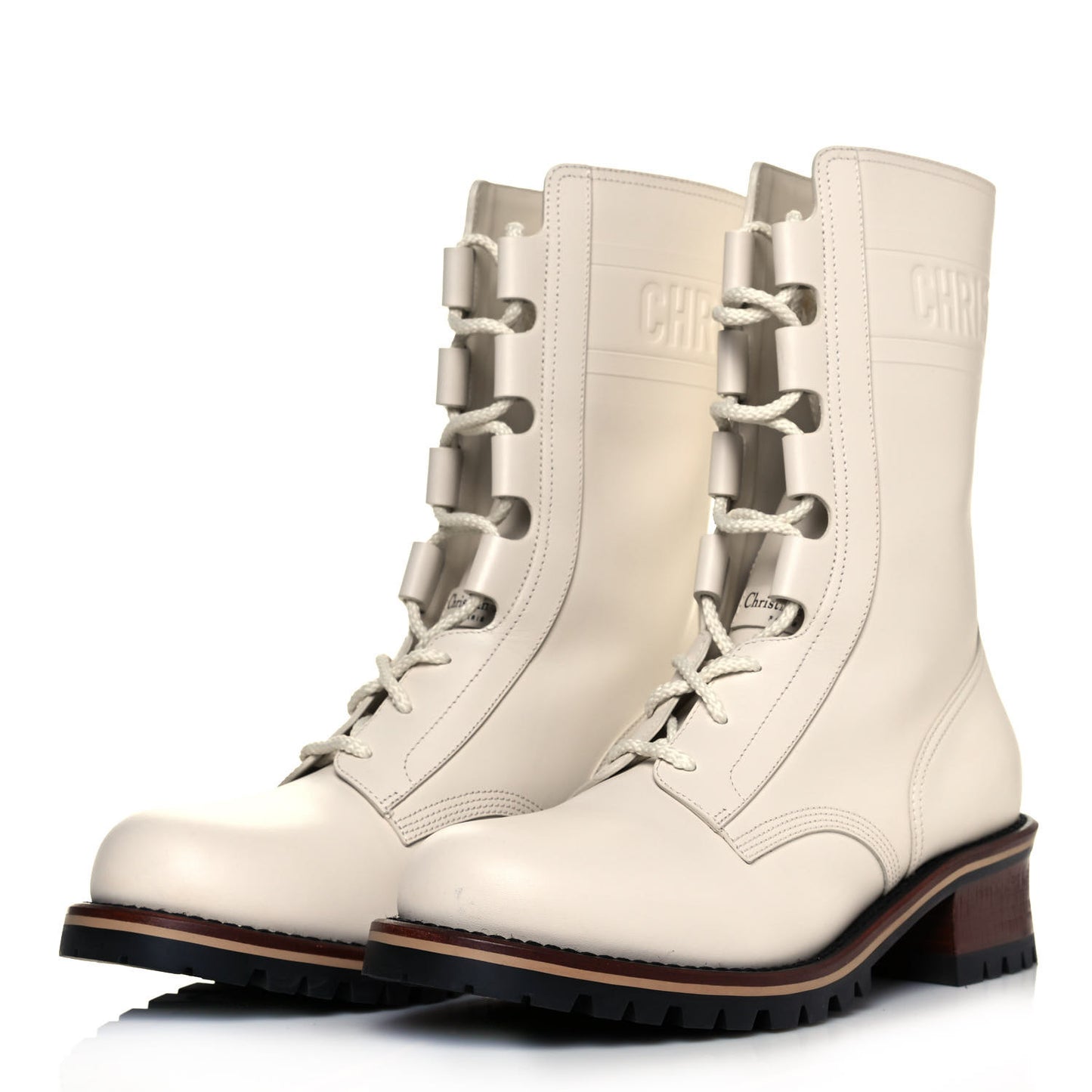 Calfskin Dior Quest 35mm Hiking Boots 40 Off White