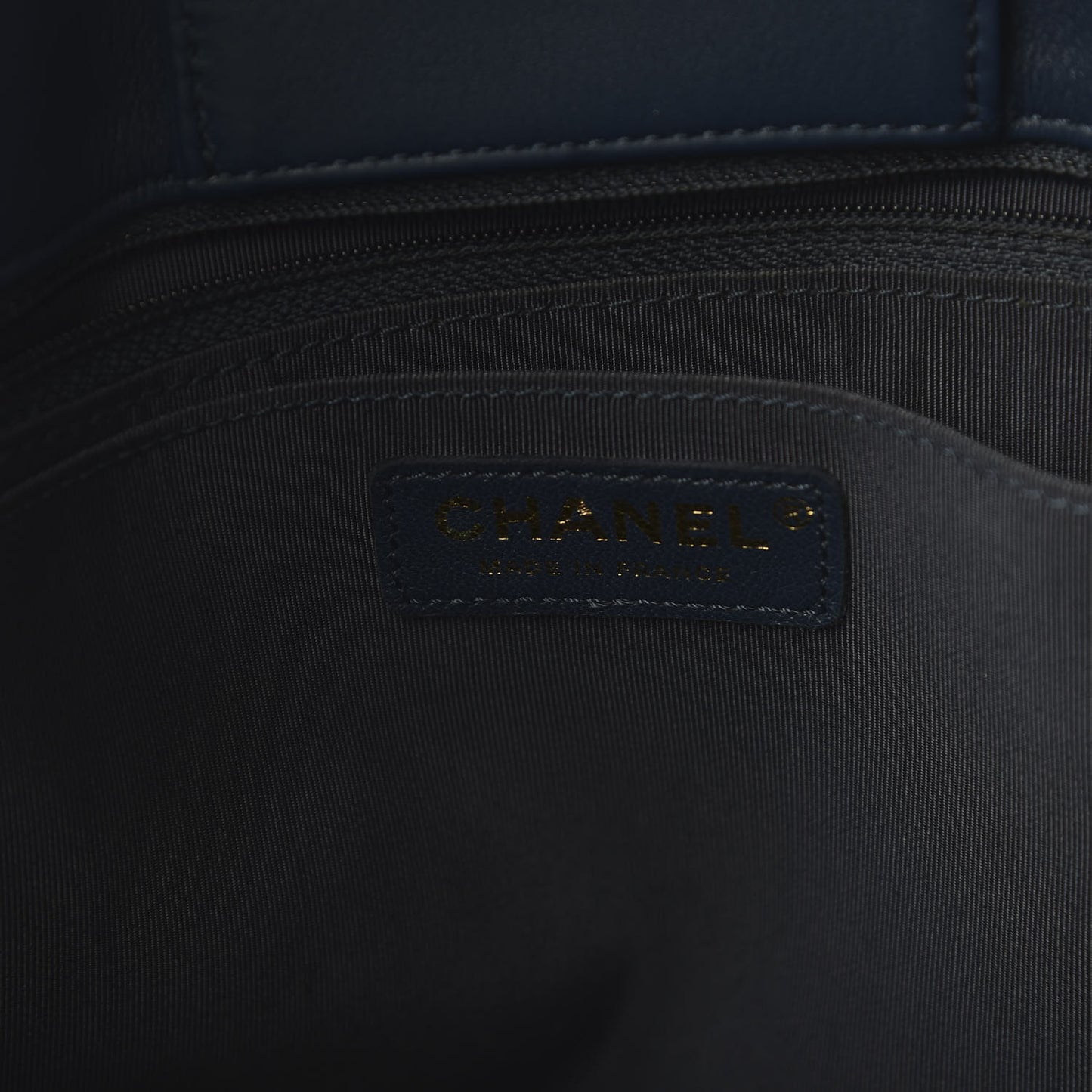 Calfskin Quilted Large Boy Tote Navy