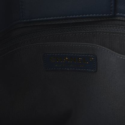 Chanel Calfskin Quilted Large Boy Tote Navy 8 of 10