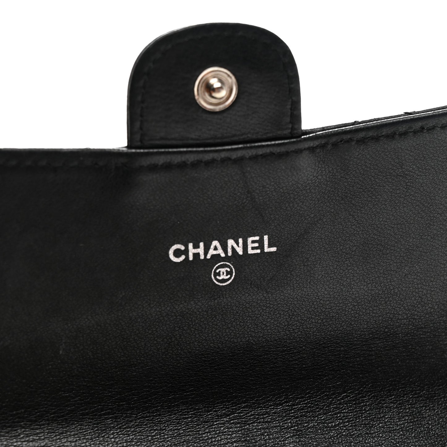 Lambskin Quilted Medium Flap Wallet Black
