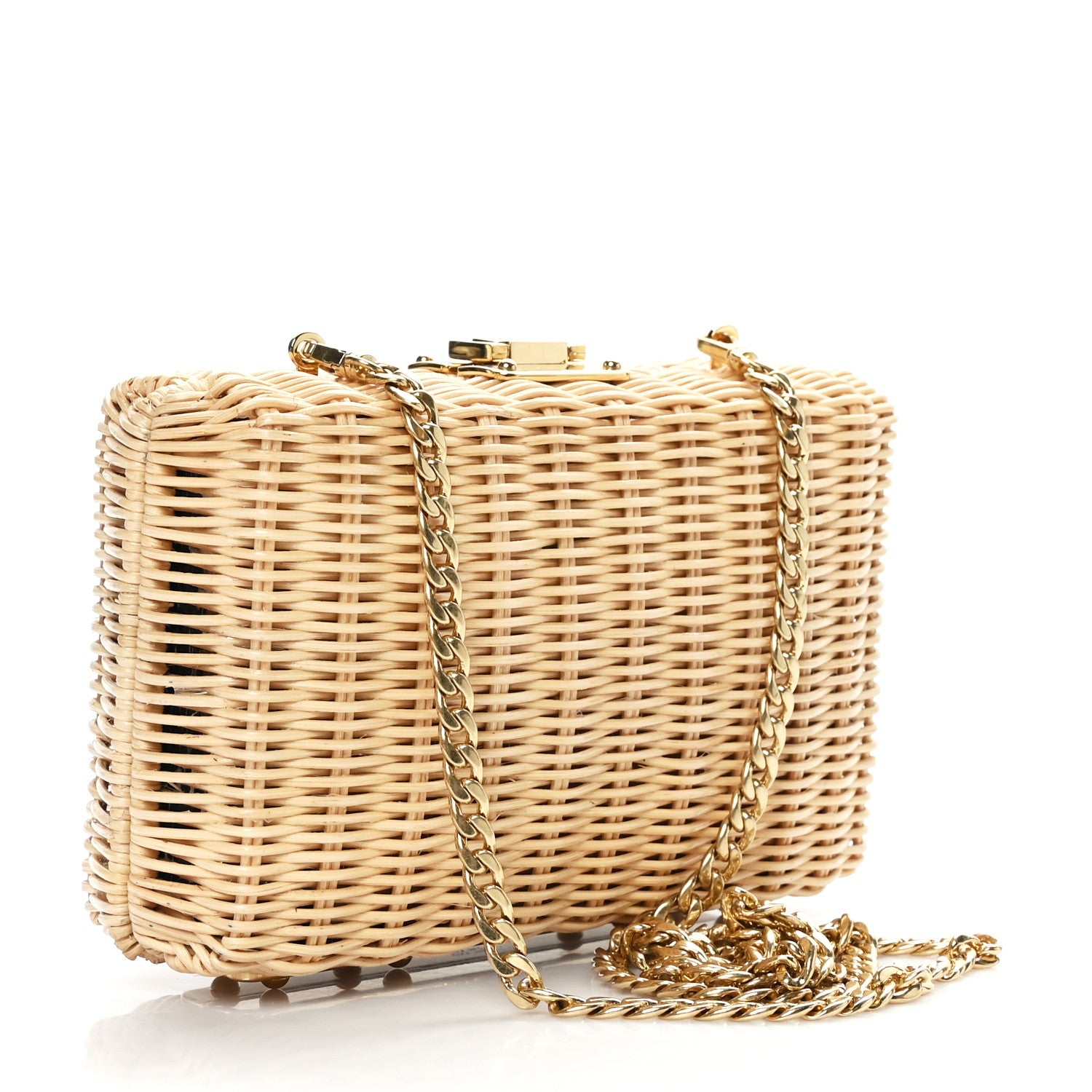 Prada Wicker Triangle Crossbody Clutch Naturale Black 3 of 8