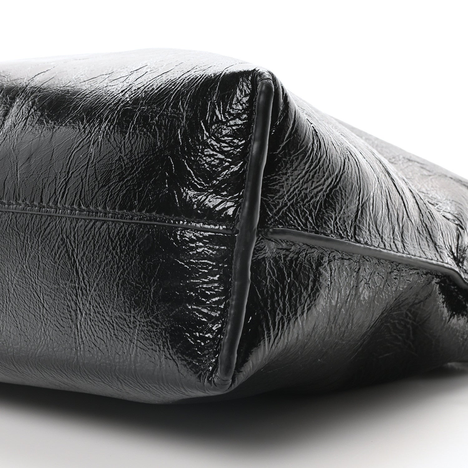 Loewe Crackle Patent Calfskin Medium Flamenco Knot Bag Black 9 of 9