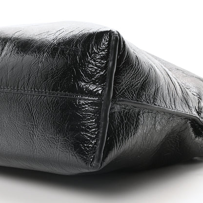 Loewe Crackle Patent Calfskin Medium Flamenco Knot Bag Black 9 of 9