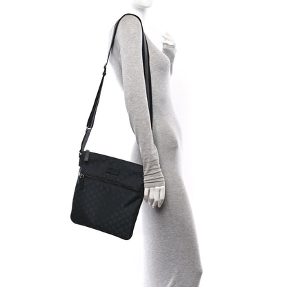 Gucci Nylon Monogram Small Flat Messenger Bag Black 2 of 10