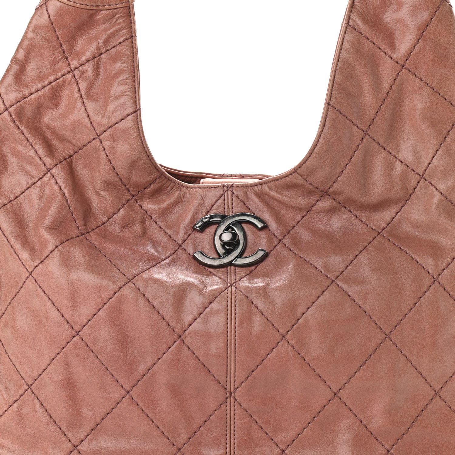 Chanel Aged Calfskin Quilted Coco Supple Hobo Beige 9 of 11