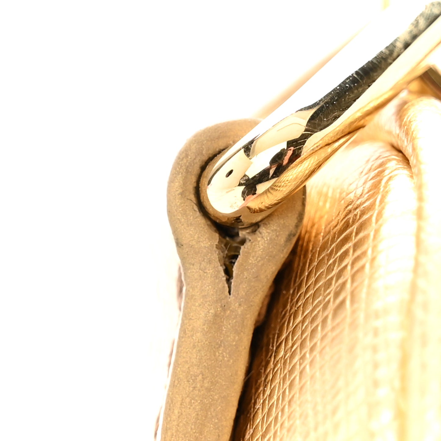 Metallic Saffiano Triangle Shoulder Bag Platino
