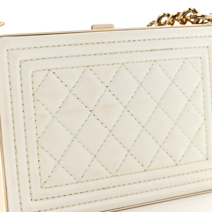 Chanel Patent Calfskin Boy Minaudiere White 11 of 15
