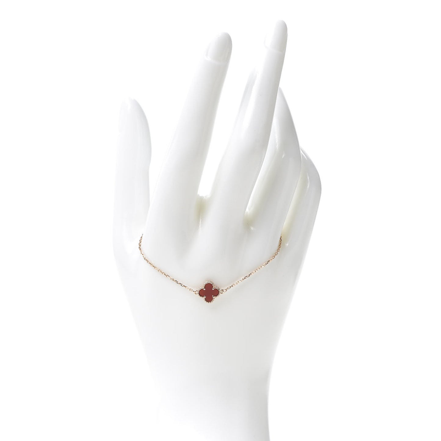 18K Rose Gold Carnelian Sweet Alhambra Bracelet