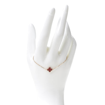 Van Cleef & Arpels 18K Rose Gold Carnelian Sweet Alhambra Bracelet 2 of 8
