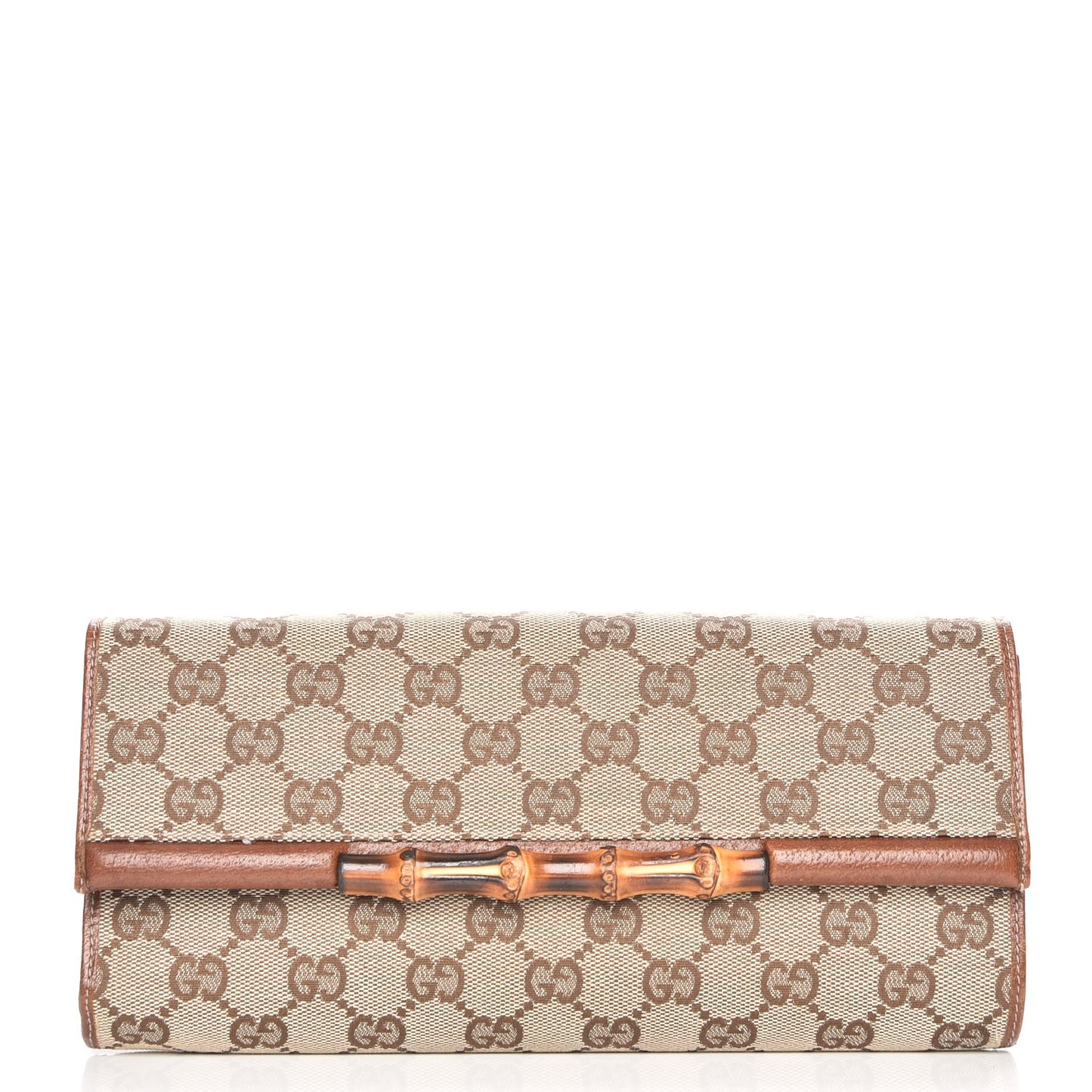 Monogram Bamboo Bar Clutch Brown