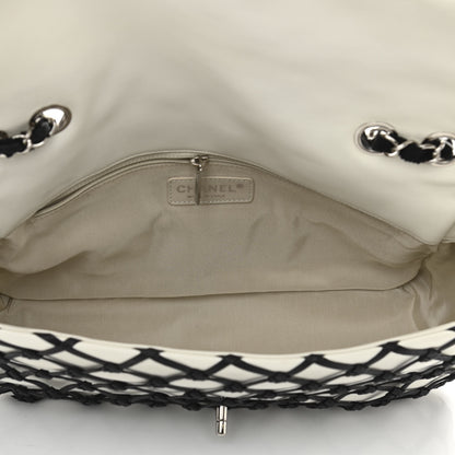Chanel Lambskin Jumbo Canebiers Net Flap White 5 of 11