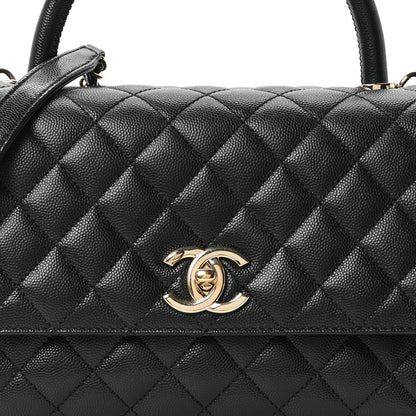 Chanel Caviar Quilted Small Coco Handle Flap Black 8 of 11