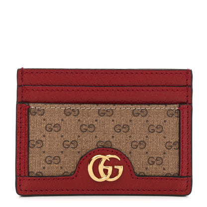 Gucci X DORAEMON Mini Vintage GG Supreme Monogram Card Holder Beige Cherry Red 1 of 6