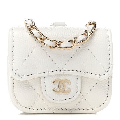 Chanel Caviar Quilted Airpods Pro Case White 1 of 4