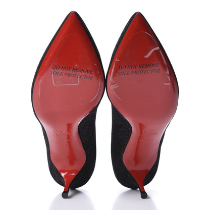 Christian Louboutin Veau Velours Glitter Corneille 45 Pumps 42 Black 6 of 8