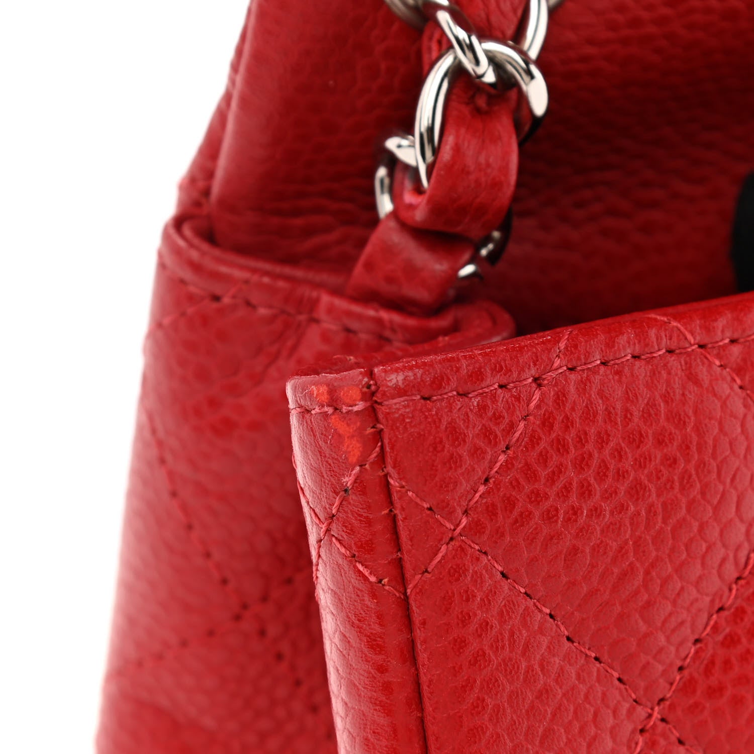 Chanel Caviar Quilted Mini Square Flap Red 11 of 11