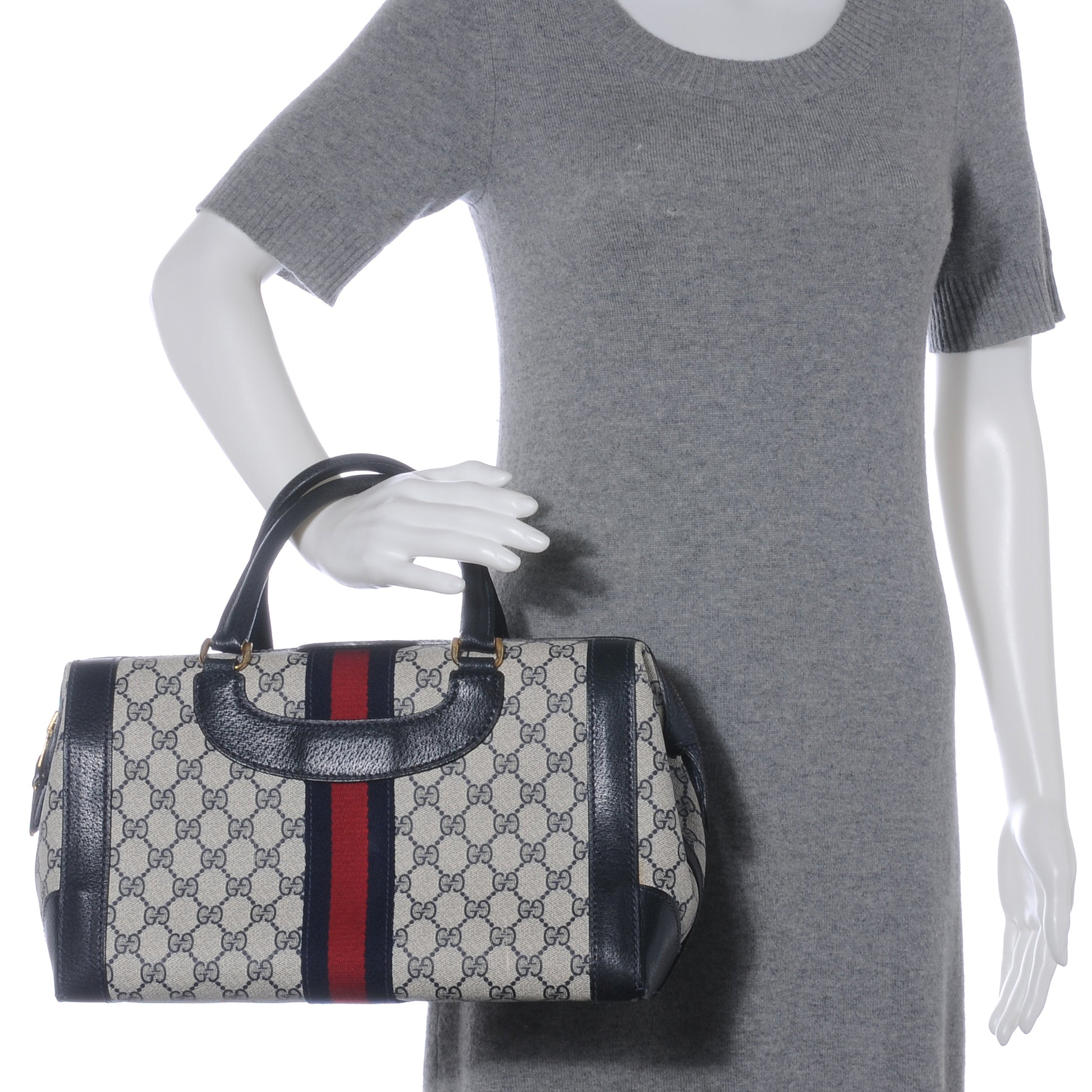 Gucci Monogram Web Boston Navy 2 of 6