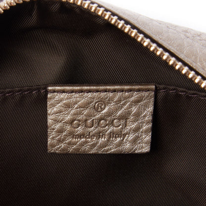Gucci Metallic Pebbled Calfskin Medium Soho Cosmetic Case Golden Beige 7 of 8