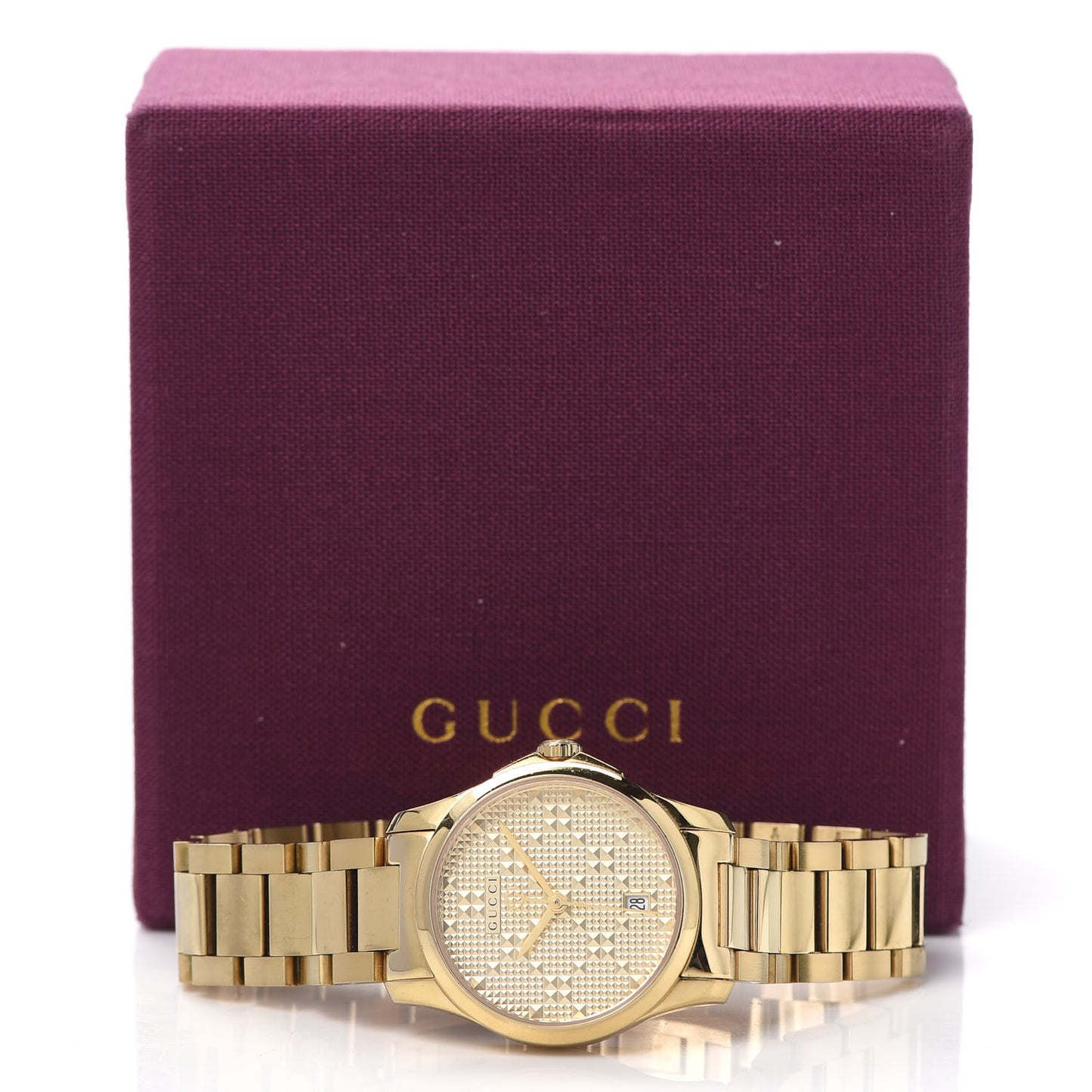 Stainless Steel 27mm G-Timeless Diamante Quartz Watch Gold