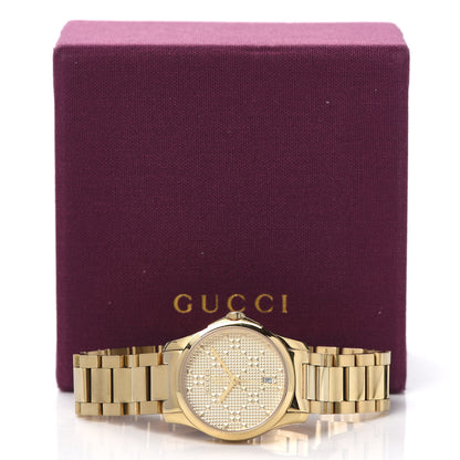 Gucci Stainless Steel 27mm G-Timeless Diamante Quartz Watch Gold 6 of 6