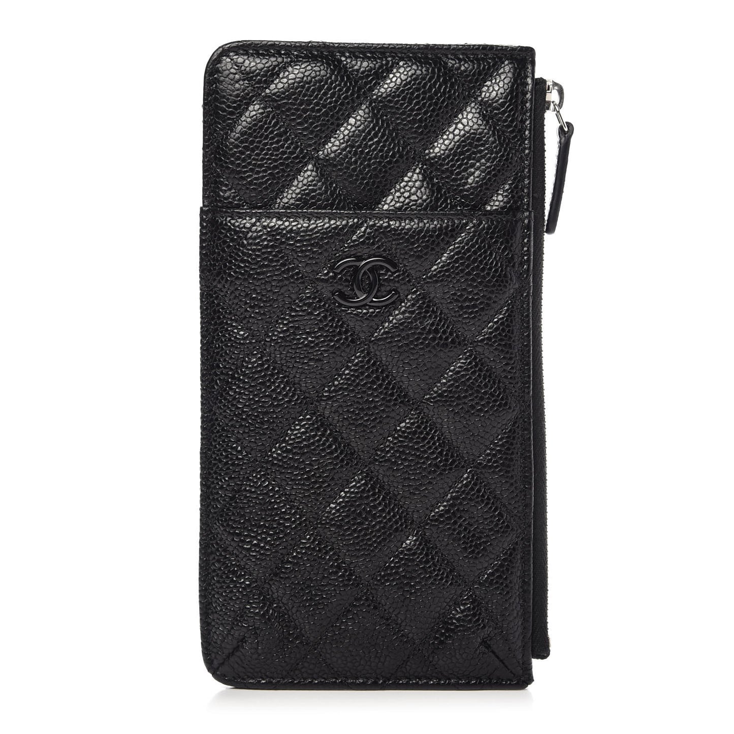 Caviar Quilted Classic Flat Wallet Pouch So Black