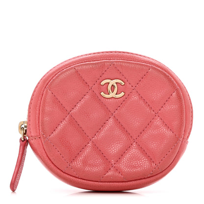 Chanel Caviar Quilted Zip Around Classic Coin Purse Pink 1 of 11