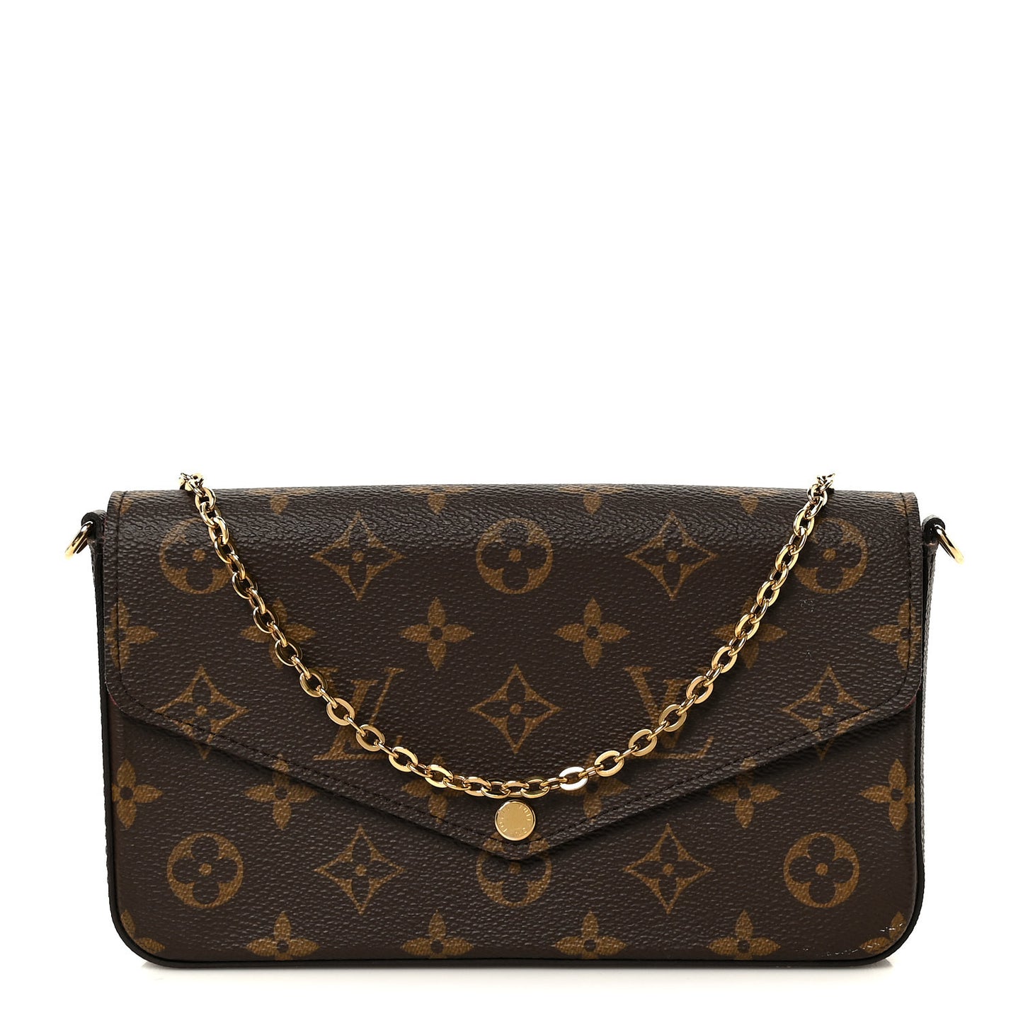Monogram Pochette Felicie Chain Wallet Fuchsia