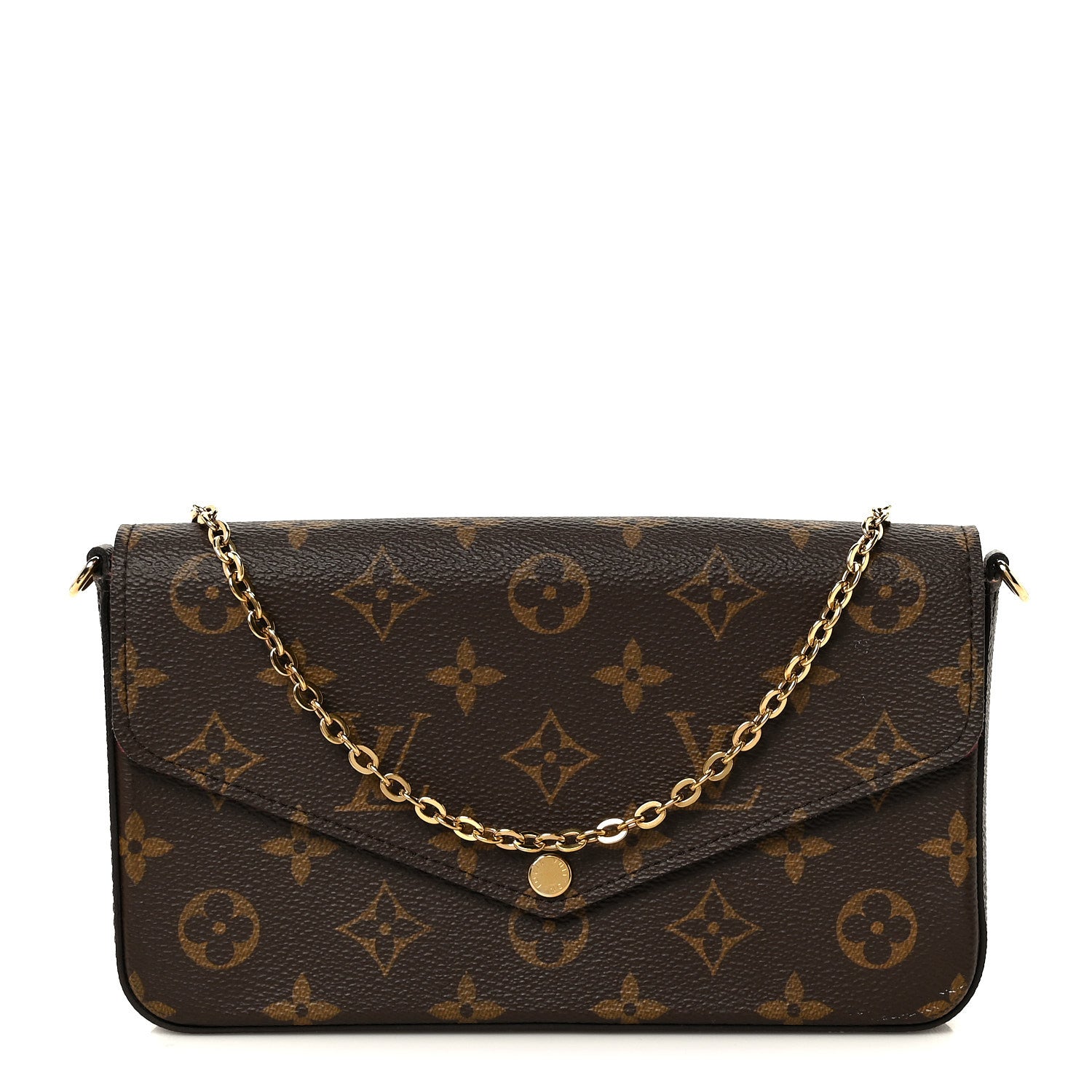 Louis Vuitton Monogram Pochette Felicie Chain Wallet Fuchsia 1 of 15