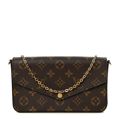 Louis Vuitton Monogram Pochette Felicie Chain Wallet Fuchsia 1 of 15
