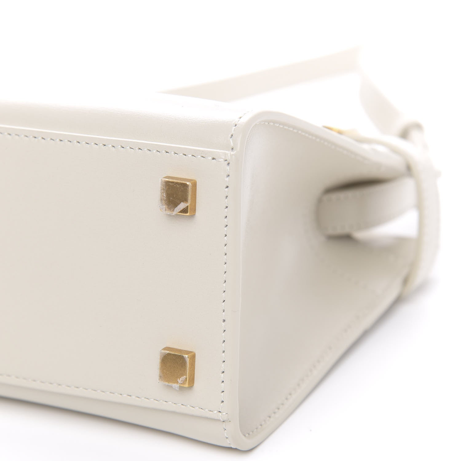 Saint Laurent Smooth Calfskin Nano Manhattan Shopper Tote Ivory 9 of 9