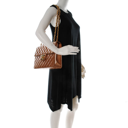 Chanel Lambskin Quilted Jumbo Single Flap Dark Beige 2 of 10