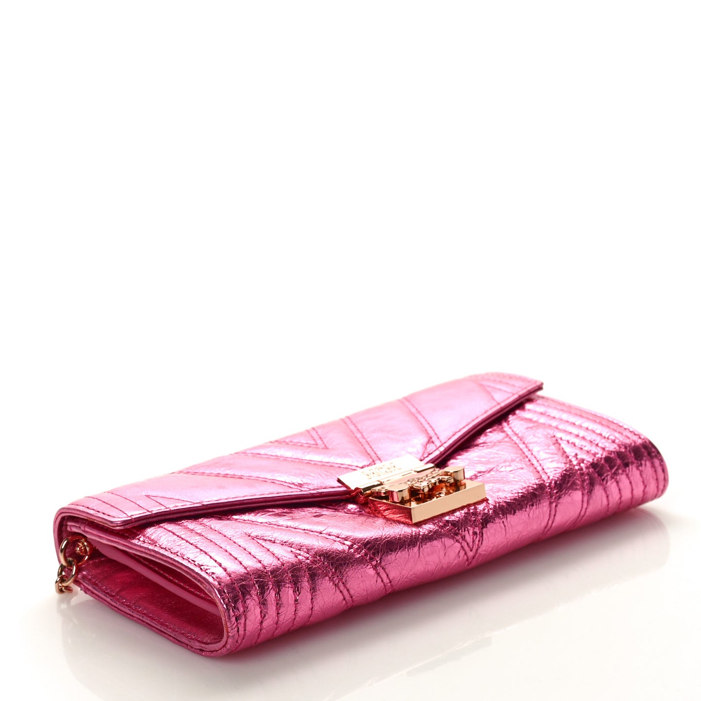 Metallic Calfskin Quilted Patricia Wallet On Chain Viva Lila