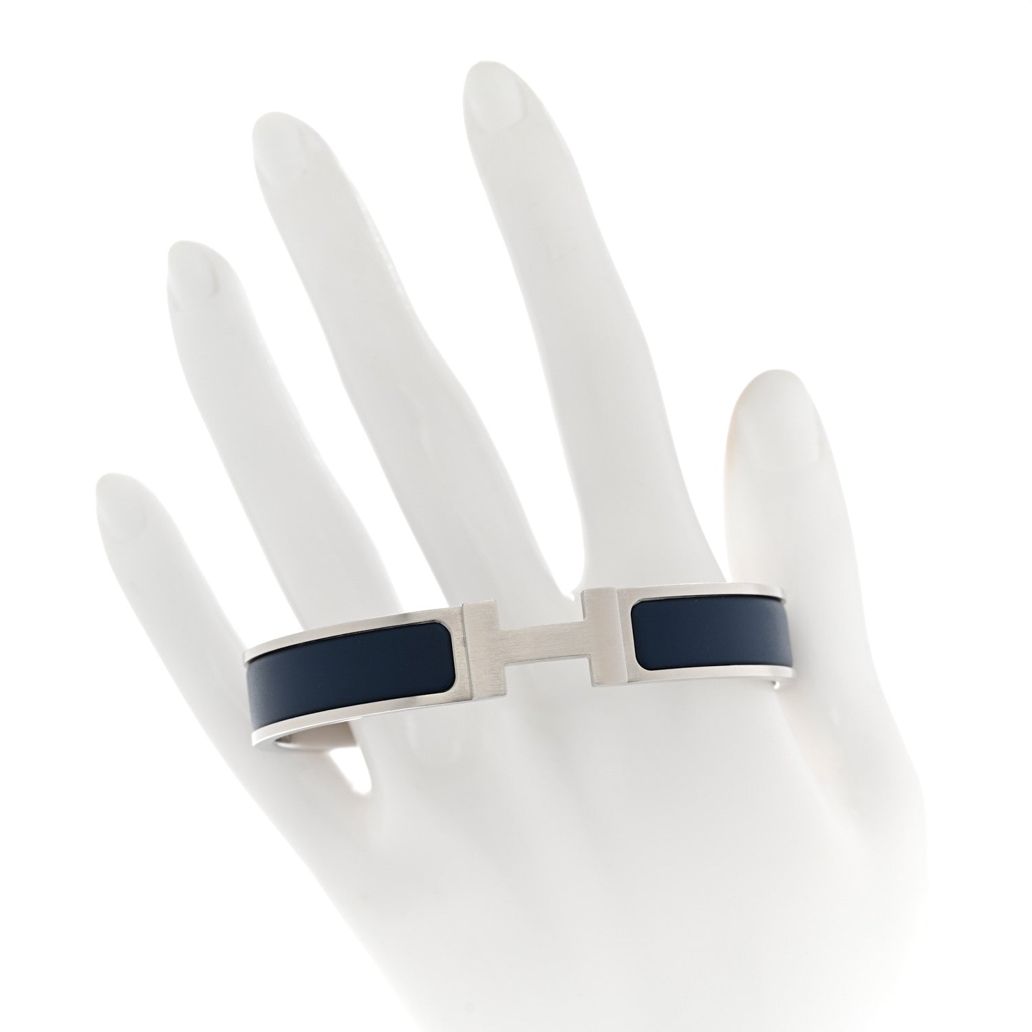 Hermes Matte Enamel Narrow Clic Clac HH Bracelet Bleu Biarritz 2 of 5