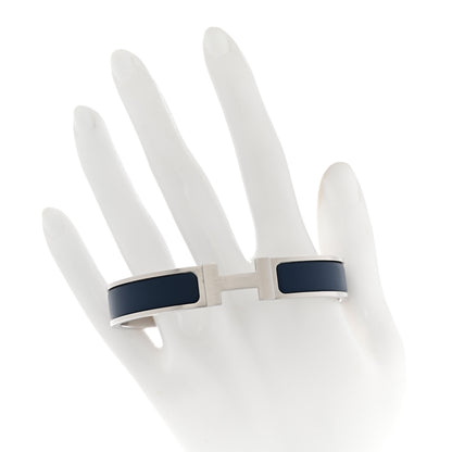 Hermes Matte Enamel Narrow Clic Clac HH Bracelet Bleu Biarritz 2 of 5