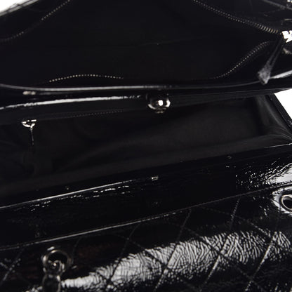 Chanel Distressed Patent Quilted Small Ritz Flap Bag Black 7 of 10