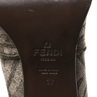Fendi Chenille Jacquard FF 110mm Knee Boots 37 Tortora Nuvola 6 of 8