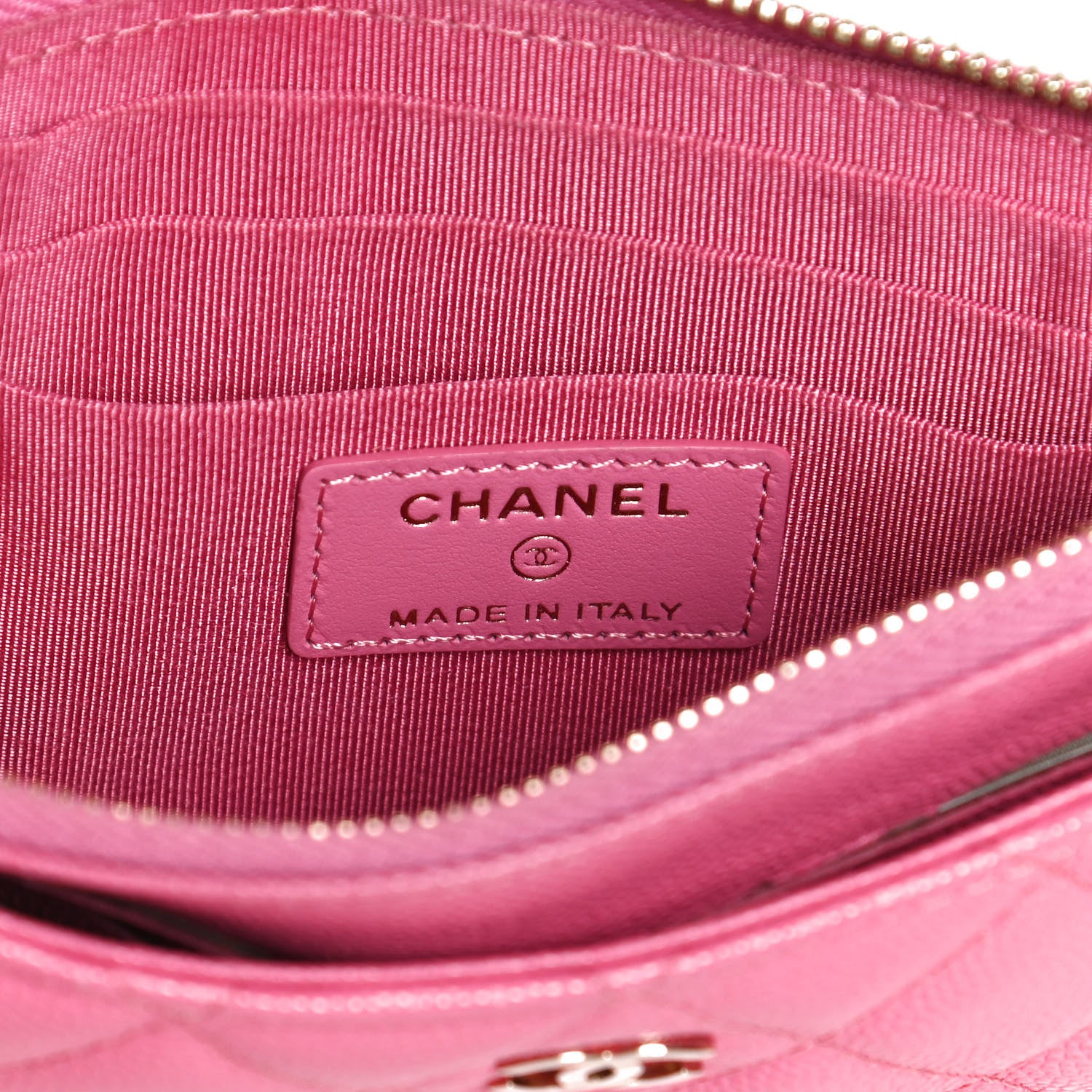 Chanel Caviar Quilted Classic Zip Pouch Pink 6 of 12